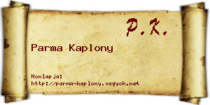 Parma Kaplony névjegykártya